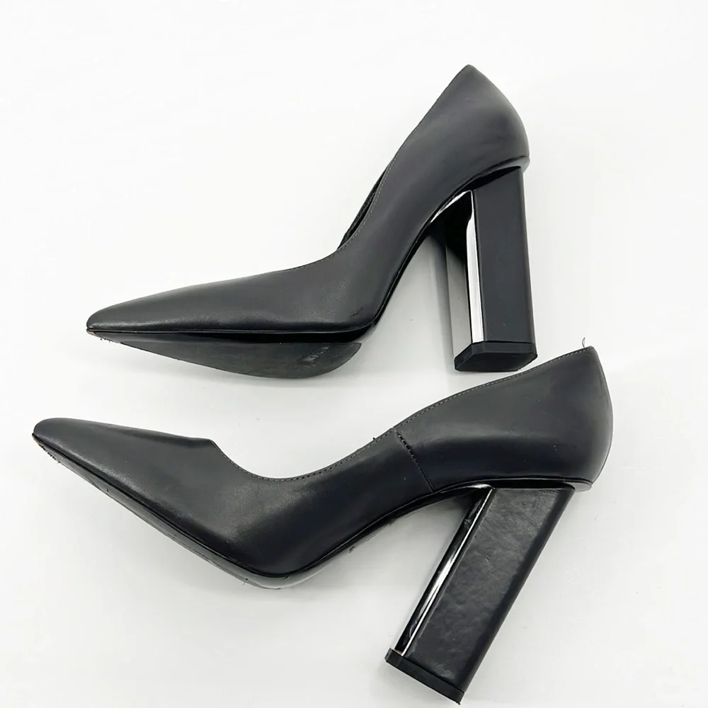 All Saints Cubista Mirrored Heel Pumps Gray size 38 size 7 - Picture 3 of 14